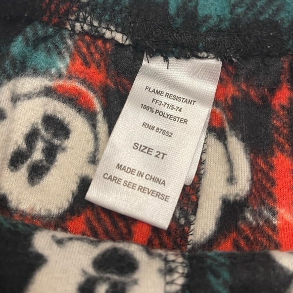 Disney Retro Mickey & Minnie Mouse Plaid Christmas Fleece Pajama Pants - Picture 5 of 5